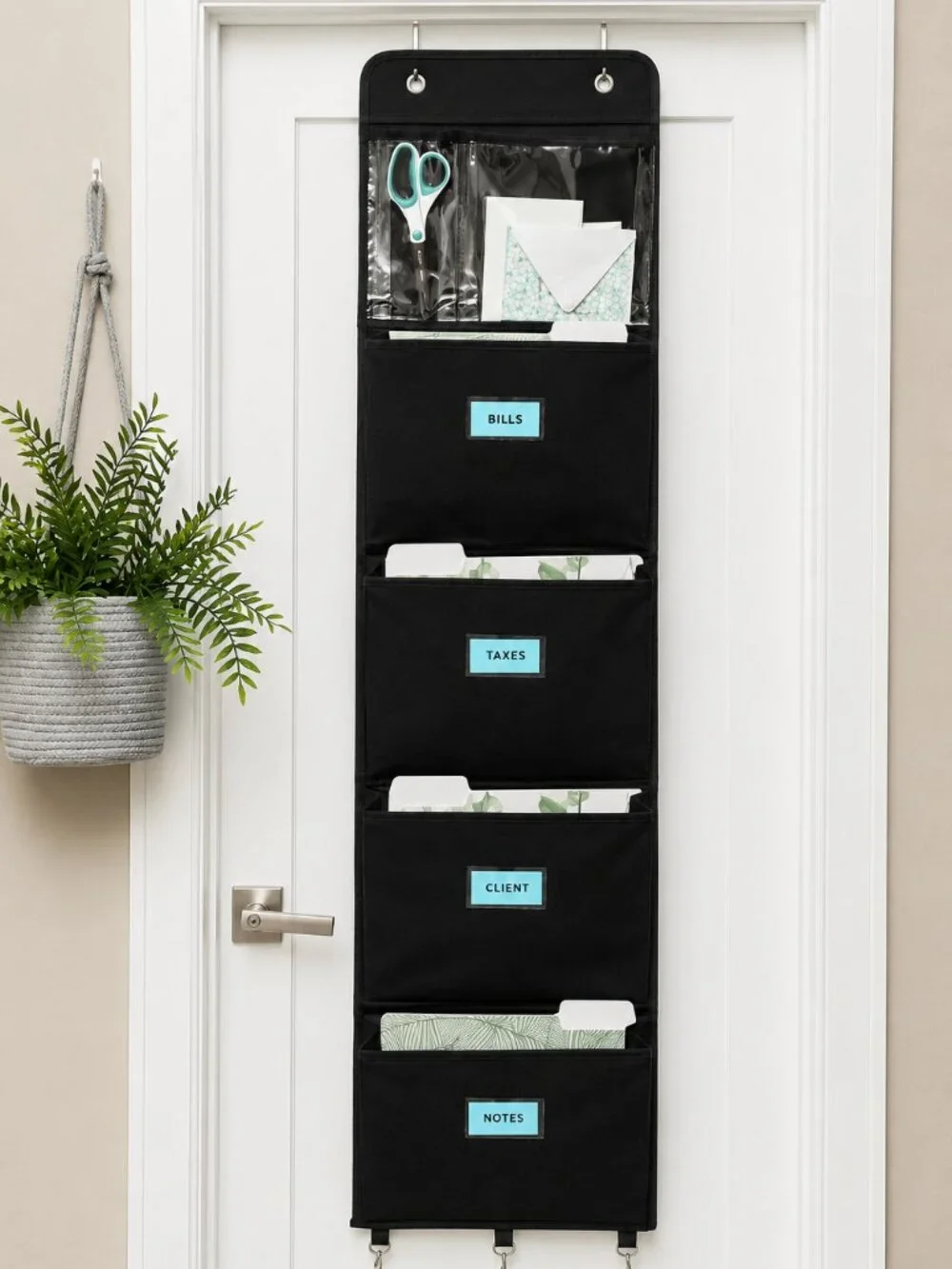 DESKORA BLACK HANGING WALL FILE ORGANIZER